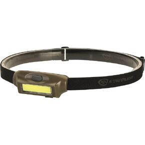 Streamlight 61706 Bandit 180-Lumen Rechargeable Headlamp with White and Red LEDs and USB Cord, Hat Clip & Elastic Headstrap, Coyote