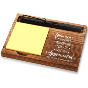 Appreciation Gifts for Women, New Teacher Gifts for Women, Inspirational Office Decor Gifts for Women,Wooden Notepad Pen Holder With Inspirational Quotes,16.5 x 12 x 1.5 cm,XXN1