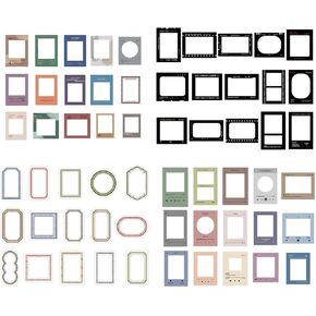 120pcs DIY Decorative Stickers Scrapbook, 4 Set Assorted Frame Scrapbooking Supplies, for Decoration Planner Phone Case Scrapbook - 30 Pieces Per Style in Saudi Arabia