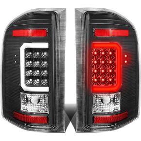 DNA MOTORING TL-CSIL07-LED-3D-BK-CL LED 3D Tail Light Assembly Driver & Passenger Side [Compatible with 07-14 Chevy Silverado 1500 2500 HD 3500 HD]