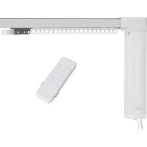 نظام ستائر هومكوم الذكي، فتاحة ستائر أوتوماتيكية مع قضيب مسارات قابل للتعديل (حتى 180 بوصة)، متوافق مع أليكسا، جوجل هوم فويس، تطبيق واي فاي، جهاز تحكم عن بعد، أبيض in Kuwait