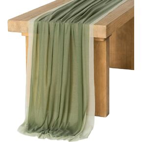 Ling's moment Terracotta Chiffon Like Table Runner for Sweetheart Rust Table Runner Wedding Party Bridal Shower Decoration, Burnt Orange & Russet Orange 30" x 120" (Set of 2)