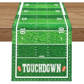 Football Party Decoration Table Runner for Football Birthday Party Games Decor Picnics Kitchen Dining Table, Football Touchdown Table Cover, 14 x 72 Inch