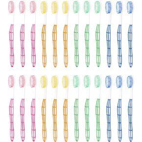 EasyHonor 24 PCS Rainbow Toothbrush, Individually Wrapped Bulk Toothbrushes, Colorful Manual Disposable Travel Toothbrush Set.
