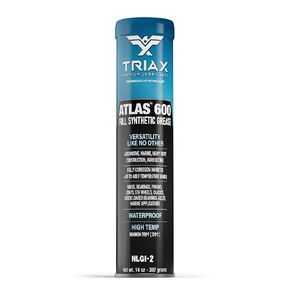 TRIAX Atlas 600 Grease, Full Synthetic High Temp NLGI-2, Wheel Bearing, Heavy Duty Ultra High Performance, Virtually Waterproof, High Adhesion, High EP Rating (14 Ounce Cartridge - 1 Tube)