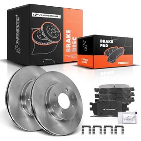 A-Premium 10.82 inch (275mm) Front Drilled and Slotted Disc Brake Rotors + Ceramic Pads Kit Compatible with Select Hyundai and Kia Models - Accent/Rio/Rio5 2006 2007 2008 2009 2010 2011, 6-PC Set