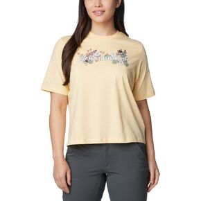 Columbia Women's North Cascades Relaxed Tee, Sunkissed/Branded Bouquet, Small