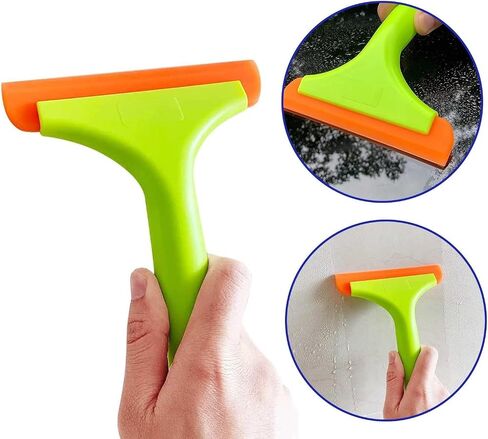 2PCS Flexible Silicone Squeegee Auto Water Blade Squeegee for Car Window Windshield Mirror Bathroom Glass Door, Window Cleaning 7.5''Long Handle 6'' Blade (Black+Light Green) in Saudi Arabia