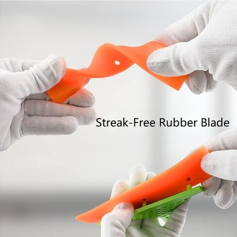 2PCS Flexible Silicone Squeegee Auto Water Blade Squeegee for Car Window Windshield Mirror Bathroom Glass Door, Window Cleaning 7.5''Long Handle 6'' Blade (Black+Light Green) in Saudi Arabia