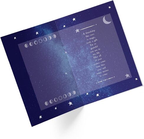 Happy Birthday Card for a Friend | Friendship Like Ours is Magic | Stars Moon | Single Card and Envelope in Saudi Arabia