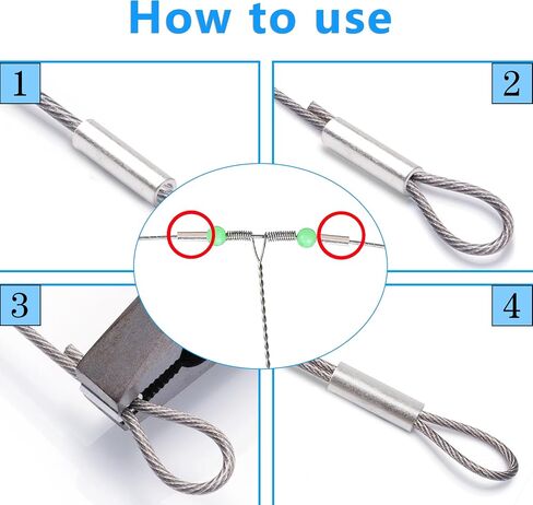 Single Barrel Crimp Sleeves Aluminum Fishing Crimp Sleeves Cable Crimp Sleeves Wire Rope Crimping Loop Sleeves Crimping Tool Kit for Fishing Line Mono Line Fishing Leader Rigging (600pcs) in Saudi Arabia