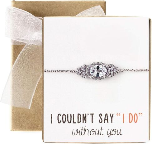 Bridesmaid Gift Oval Bracelet and Earring set, Wedding Jewelry Set in Gold, Rose Gold, Silver in Saudi Arabia