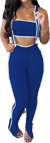 المرأة 2 قطعة الزي أنبوب المحاصيل القمم مثير Bodycon السراويل مجموعات Y2K حللا ملابس النادي in Saudi Arabia