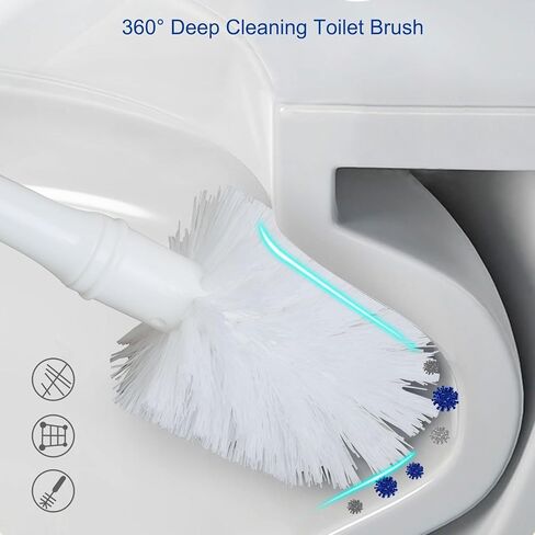 CELOX Toilet Plunger and Brush Set, Heavy Duty Toilet Bowl Brush and Plunger Set Combo Hidden, Toilet Plunger with Holder for Bathroom Cleaning, White, 2 Sets in Kuwait