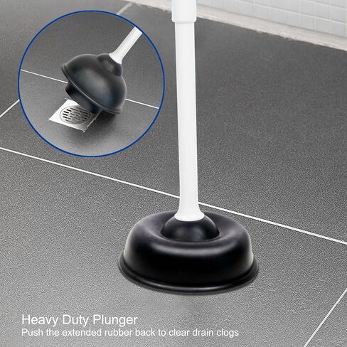 CELOX Toilet Plunger and Brush Set, Heavy Duty Toilet Bowl Brush and Plunger Set Combo Hidden, Toilet Plunger with Holder for Bathroom Cleaning, White, 2 Sets in Kuwait