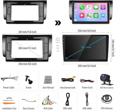 [2+64G] ستيريو سيارة Android 13 لسيارة Nissan Sentra 2012-2017 مع Carplay اللاسلكي وAndroid Auto، راديو سيارة بشاشة تعمل باللمس 10.1 بوصة مع GPS WiFi Bluetooth FM/RDS HiFi Dual USB/AUX-in+AHD كاميرا احتياطية in Saudi Arabia