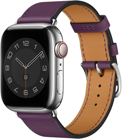 Luxury Soft Designer Leather Band Compatible with Apple Watch Series Ultra 8 7 6 5 4 3 2 1 SE, 38mm 40mm 41mm 42mm 44mm 45mm 49mm Single Tour for Women and Men in Saudi Arabia