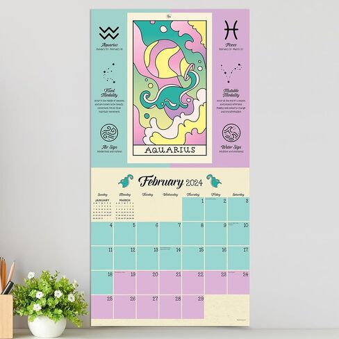 TF PUBLISHING 2024 Year of Astrology Wall Calendar | Large Grids for Appointments and Scheduling | Vertical Monthly Wall Calendar 2024 | Home & Office Organization | Thick Matte Paper | 12"x12" in Saudi Arabia