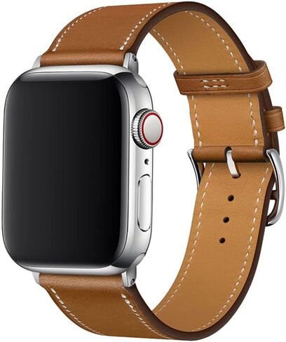 Luxury Soft Designer Leather Band Compatible with Apple Watch Series Ultra 8 7 6 5 4 3 2 1 SE, 38mm 40mm 41mm 42mm 44mm 45mm 49mm Single Tour for Women and Men in Saudi Arabia