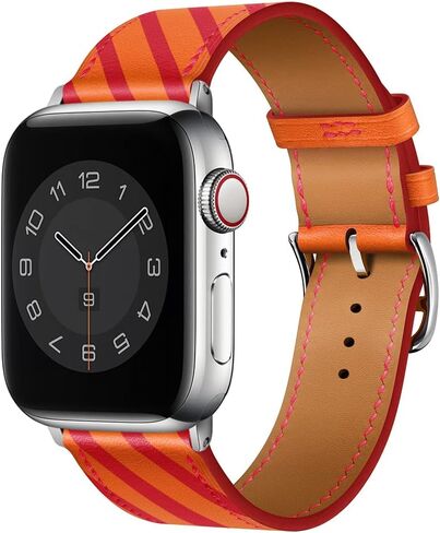 Luxury Soft Designer Leather Band Compatible with Apple Watch Series Ultra 8 7 6 5 4 3 2 1 SE, 38mm 40mm 41mm 42mm 44mm 45mm 49mm Single Tour for Women and Men in Saudi Arabia