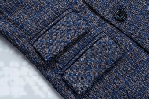 Boys Suits Plaid Double Breasted Kids Tuxedo Blazer Jacket Pants Vest Wedding in Saudi Arabia