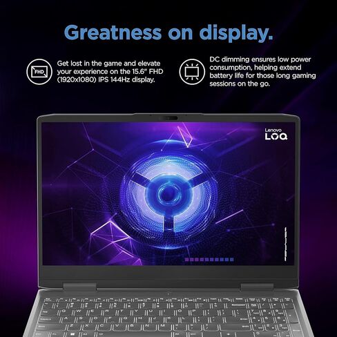 Lenovo أحدث LOQ 15.6 i5 RTX 3050 كمبيوتر محمول للألعاب، 15.6 بوصة FHD 1920*1080 144 هرتز، Intel i5-13420H (Beats i7-1255U)، NVIDIA GeForce RTX 3050، 64 جيجابايت DDR5 RAM، 4 تيرابايت SSD، لوحة مفاتيح بإضاءة خلفية، RJ-45، Wi- فاي 6، فوز 11 هوم in Saudi Arabia