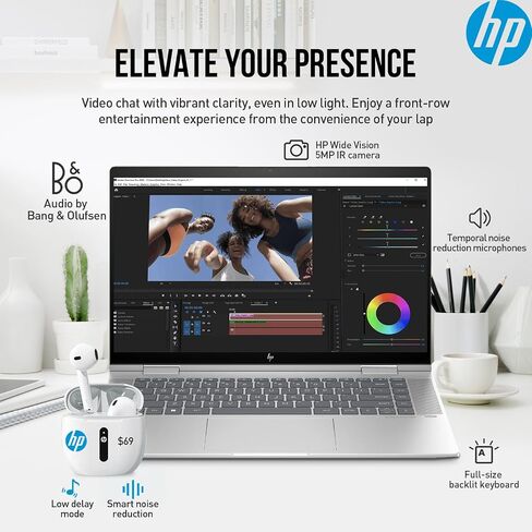 HP Envy X360 2 in 1 Laptop Touchscreen Computer 15, 15.6 FHD Touch Screen Convertible Laptop, Intel Core i7, 16GB DDR5 RAM 1TB SSD, Windows 11 Pro, Lifetime Office, Backlit Keyboard HDMI Thunderbolt in Saudi Arabia