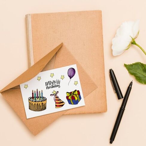 Happy Birthday Clear Stamps for Card Making, Cake Gift Clear Rubber Stamps Birthday Words Silicone Reusable Stamp for DIY Scrapbooking Paper Craft Album Decor in Saudi Arabia