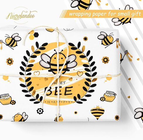 Nicrolandee Bee Party Supplies - 24 Sheets Tissue Paper for Bee Day Theme Gift Wrap, Yellow Black Honey Bee Wrapping Tissue Paper for Birthday Baby Shower Gender Reveal Bee Day Party Decoration in Kuwait