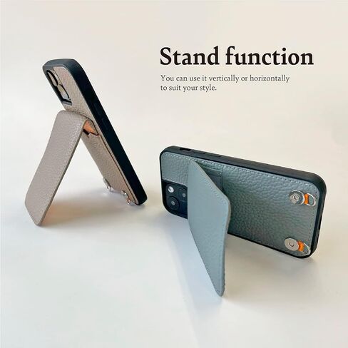 Hanatora] جراب iPhone13ProMax Flip مع حامل بطاقة وغطاء هاتف من الجلد الأصلي، جراب أنيق عالي الجودة بدون مغناطيس للنساء والرجال، رمادي SCPG-13ProMax-Grege in Kuwait