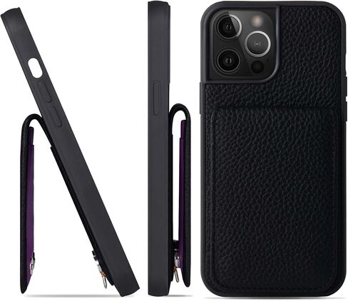 Hanatora] جراب iPhone13ProMax Flip مع حامل بطاقة وغطاء هاتف من الجلد الأصلي، جراب أنيق عالي الجودة بدون مغناطيس للنساء والرجال، رمادي SCPG-13ProMax-Grege in Kuwait