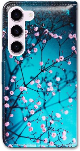 Bcov Galaxy S23 Case, Black Bird Green Leather Flip Phone Case Wallet Cover with Card Slot Holder Kickstand for Samsung Galaxy S23 in Saudi Arabia