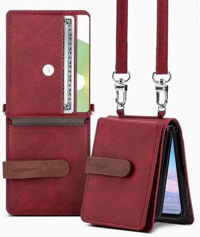 GOOSPERY Wallet Case for Galaxy Z Flip 4, with Detachable Card Holder, 2 Card Pockets, Premium PU Leather, and Strap. in Saudi Arabia