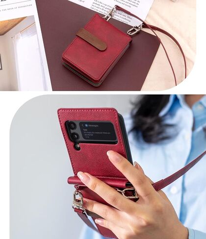 GOOSPERY Wallet Case for Galaxy Z Flip 4, with Detachable Card Holder, 2 Card Pockets, Premium PU Leather, and Strap. in Saudi Arabia
