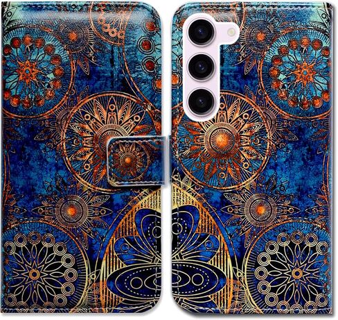 Bcov Galaxy S23 Case, Black Bird Green Leather Flip Phone Case Wallet Cover with Card Slot Holder Kickstand for Samsung Galaxy S23 in Saudi Arabia