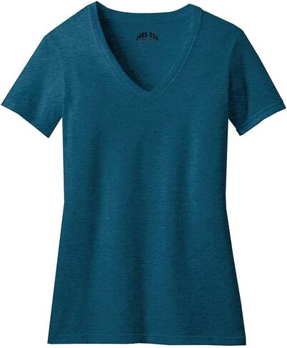 Joe's USA Ladies Soft Heather Blend V-Neck T-Shirts in Sizes XS-4XL in Saudi Arabia