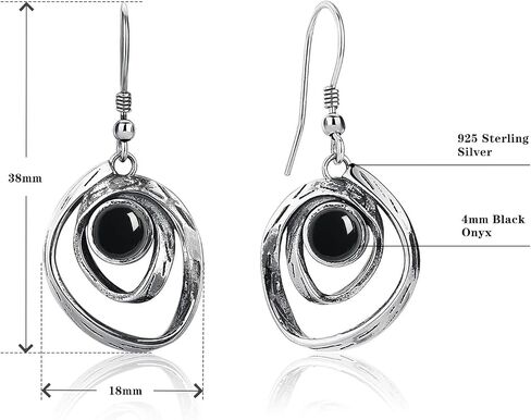 Turquoise Earrings for Women 925 Sterling Silver Pearl/Black Onyx/Opal Dangle Earrings Vintage Spiral/Wire Wrapped/Beads & Rope Ear Hook Earrings in Saudi Arabia
