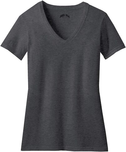 Joe's USA Ladies Soft Heather Blend V-Neck T-Shirts in Sizes XS-4XL in Saudi Arabia