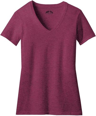 Joe's USA Ladies Soft Heather Blend V-Neck T-Shirts in Sizes XS-4XL in Saudi Arabia