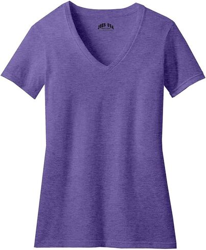 Joe's USA Ladies Soft Heather Blend V-Neck T-Shirts in Sizes XS-4XL in Saudi Arabia