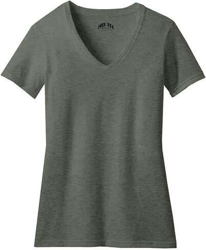 Joe's USA Ladies Soft Heather Blend V-Neck T-Shirts in Sizes XS-4XL in Saudi Arabia