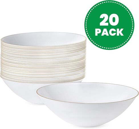 [6'' Plates 10 Count] White Plastic Floral Design Party Plates With Gold Rim Premium heavyweight Elegant Disposable Tableware Dishes in Saudi Arabia