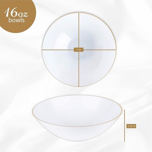 [6'' Plates 10 Count] White Plastic Floral Design Party Plates With Gold Rim Premium heavyweight Elegant Disposable Tableware Dishes in Saudi Arabia