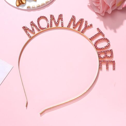 عصابة رأس لعيد الأم متألقة بحجر الراين والكريستال MOM MY TO BE تيارا تاج عصابات شعر لهدية عيد ميلاد ماما الجديدة in Kuwait