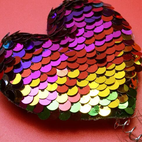 Needzo Valentines Day Heart Bopper Headband, Rainbow Reversible Sequins, Party Hair Accessory, One Size in Saudi Arabia