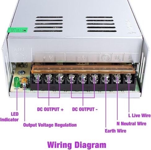 12V 30A 360W Switching Power Supply Adapter Transformer AC110V to DC 12V 30A Converter LED Driver for 3D Printer, CCTV, LED Strip Lights,Computer in Saudi Arabia