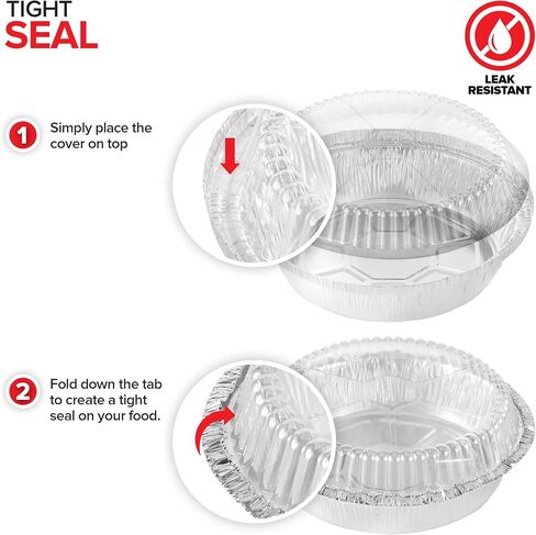 Stock Your Home 9" Round Aluminum Foil Pans with Lids (40 Pack) Pie Tins Disposable 9 Inch with Lid, To-Go Containers for Pies, Cheesecake, Cinnamon Rolls, Flan, 2" Deep Dish Cake Pan for Holidays in Saudi Arabia