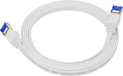 QualGear RJ45 Cat 7 Ethernet Patch Cable, 10Gpbs High-Speed Cable, 600MHz, Triple-Shielded, Flat, 1 Feet, Black in Saudi Arabia