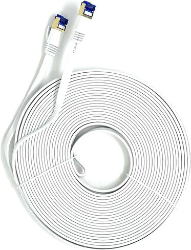 QualGear RJ45 Cat 7 Ethernet Patch Cable, 10Gpbs High-Speed Cable, 600MHz, Triple-Shielded, Flat, 1 Feet, Black in Saudi Arabia