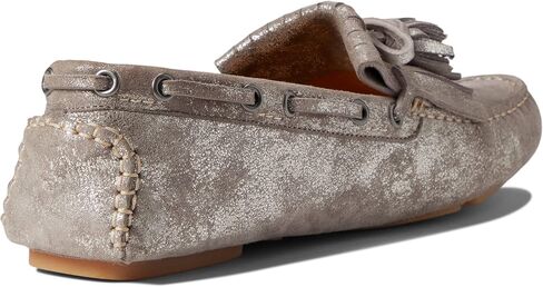 Johnston & Murphy Maggie Kiltie Tassel Pewter Metallic Suede 8.5 M in Saudi Arabia